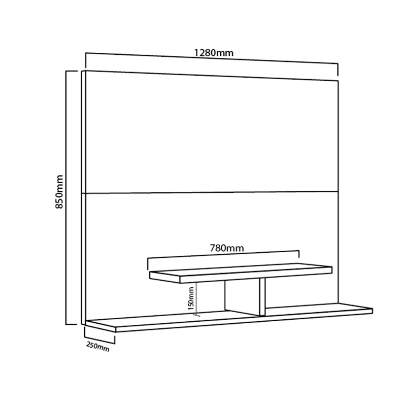 Panel, Para, Tv, Delos, Hasta, 50, Con, Soporte, Fijo, Roble, Nebraska, Gris, DL841RNG.