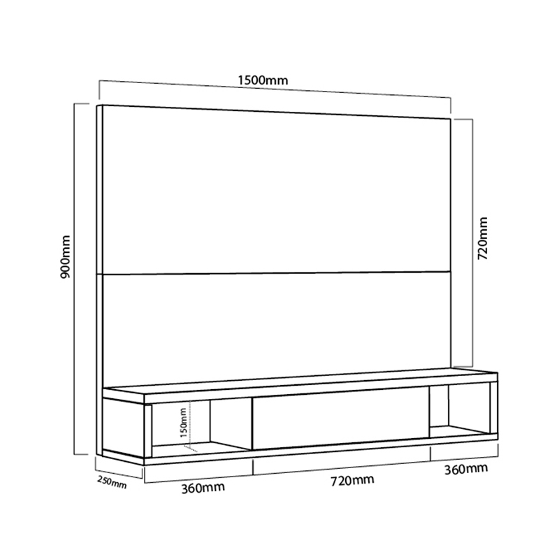 Panel, Para, Tv, Delos, Hasta, 55, Con, Soporte, Fijo, 1, Puerta, Roble, nebraska, gris, DL842RNG.