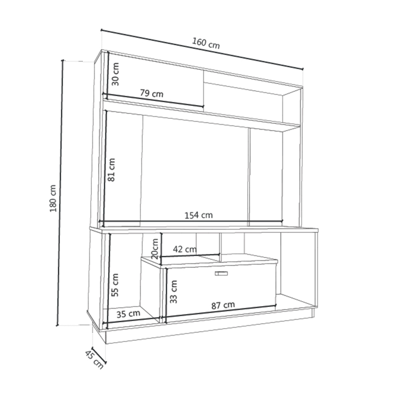 Rack, de, Tv, Delos, Hasta, 60, Con, 2, puertas, fineline, crema, DL860FC.