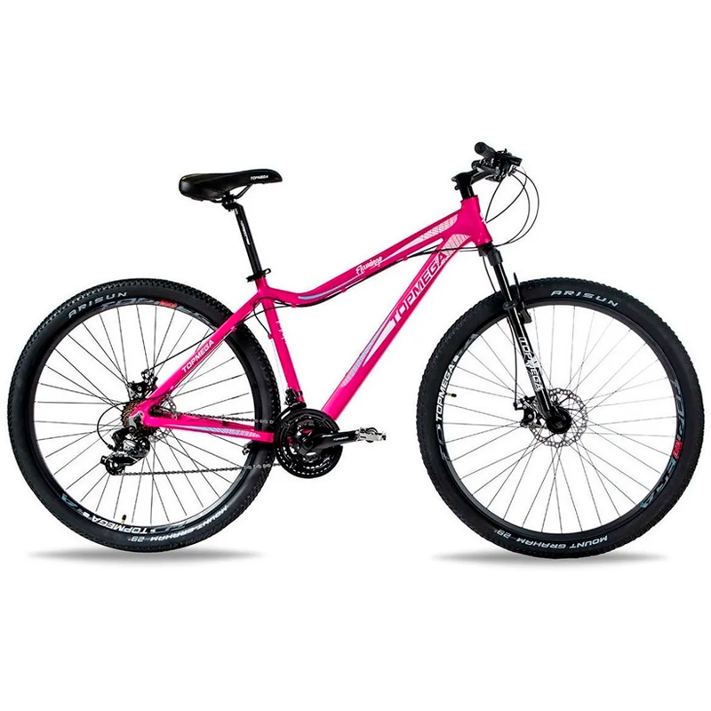 Bicicleta, MTB, Flamingo, R29, Aluminio, 21, velocidades, Fucsia, Blanco, Talle, M, Topmega, 1006257.