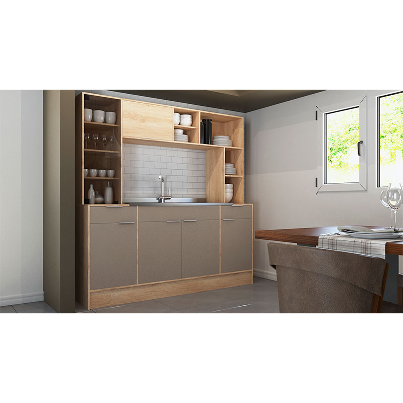 cocina, concinas, compactas, compacta, con, 6, puerta, puertas, 2, cajon, cajones, 7, estante, estantes, roble, nebraska, natural, gris, cubanita, DDO01RNGC, delos,.