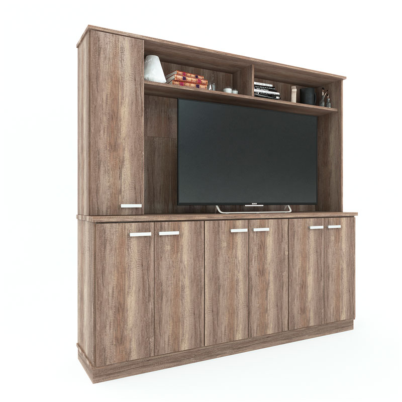 mueble, muebles, para, living, modular, modulares, rack, racks, para, de, tv, tele, televisor, televisores, hasta, 55, pulgadas, con, 7, puertas, 2, cajones, roble, nebraska, gris, delos, DL858RNG.