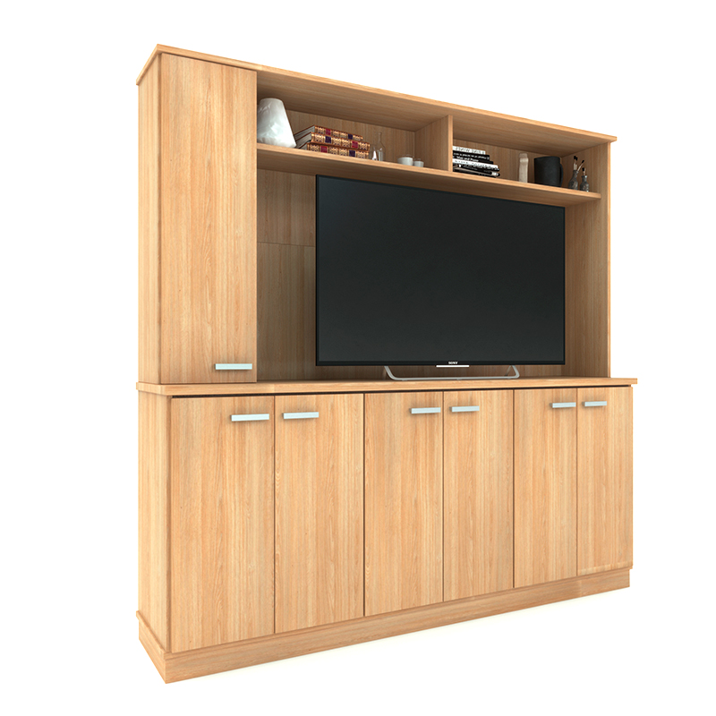 mueble, muebles, para, living, modular, modulares, rack, racks, para, de, tv, tele, televisor, televisores, hasta, 55, pulgadas, con, 7, puertas, 2, cajones, roble, natural, delos, DL858RN.