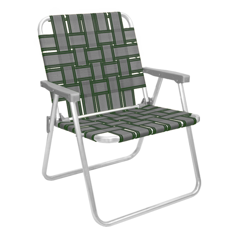 Sillón, de, Aluminio, Bajo, con, Cintas, y, Apoyabrazos, plásticos, Descansar, AL-80003-GR-VER, novogar, gris, verde, gris y verde, 80003.