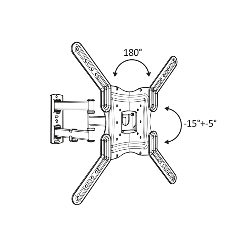 soporte, soportes, soportes para tv, soporte para tv, soporte para televisor, soportes para televisores, nakan, extensible, giratorio, con inclinación, 13 a 55 pulgadas, 30kg, SPL-591E.