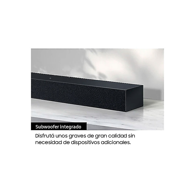 barra de sonido, barra, de, sonido, soundbar, samsung, essential, b-series, woofer, woofer incorporado, bluetooth, HW-C400, negro, negra,.