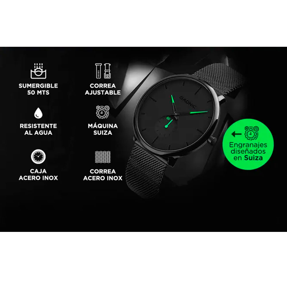 reloj, relojes, hora, horas, horario, horarios, smartwatch, smartwatches, diseño analógico, analógico, analogico, analogicos, gadnic, ares, sumergible, sumergibles, RELMO01X, negro.