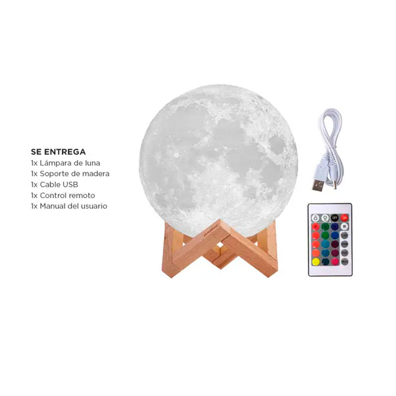 lampara, lamparas, velador, veladores, luz, luces, gadnic, luna, lunar, lunas, forma de luna, 18cm, rgb, blanco, calido, calida, frio, fria, LUNA0002.