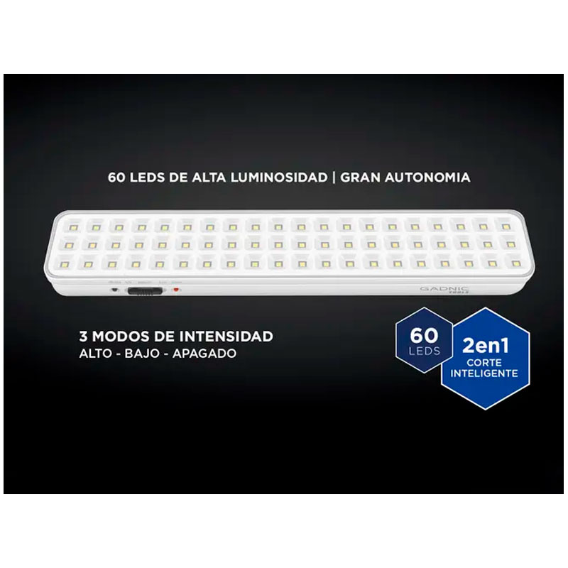 luz, luces, de emergencia, emergencia, emergencias, de emergencias, gadnic, tools, 60 leds, 60 led, LUZEME02.